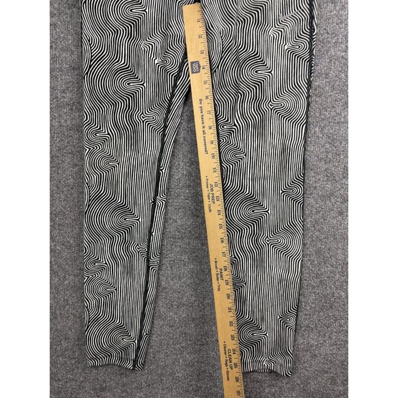 Nike Leggings Womens Medium Black White Mid Rise Dry FIT Fitted Yoga Running - Picture 5 of 7